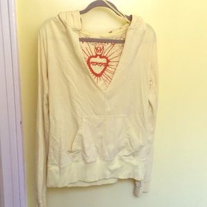 Free People Casual Light Yellow Hoodie